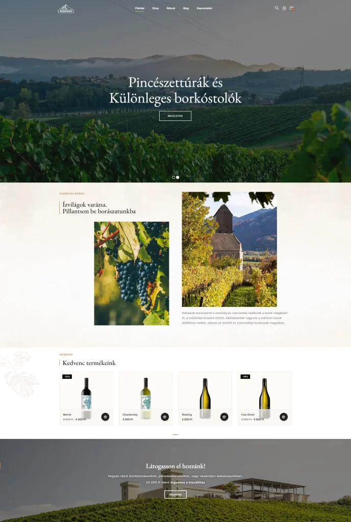 Ein voll funktionsfähiger Wein-Webshop